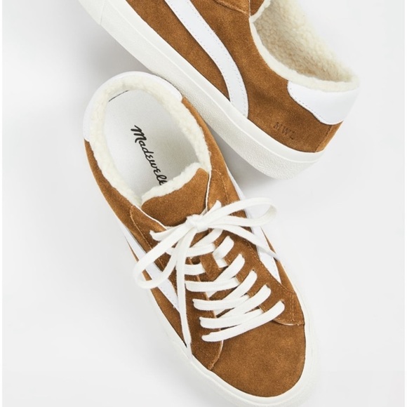 Madewell Sidewalk Low Top Suede Sherpa Sneakers - Picture 2 of 10